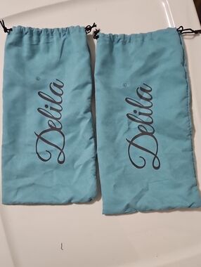Delila Drawstring Shoe Bags - Light Blue Turquoise